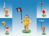 Holzfigur Frühlingsblumenkinder 5-tlg bunt Höhe 7cm