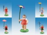 Holzfigur Frühlingsblumenkinder 5-tlg bunt Höhe 7cm