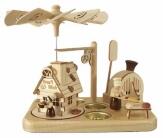 Tischpyramide „Bretzelbäckerei mit Ofen“ – naturbelassen, teelicht- & räucherbetrieben, BxHxT = – x 