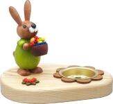 Osterdekoration Teelichthalter Hase mit Blume bunt BxHxT 10x7x7cm