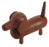 Miniaturfigur – liebevoll gestalteter Dackel, naturfarben, handgefertigt – BxHxT = 1 x 2 x 0.5 cm