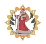 Baumbehang Weihnachtsmann bunt (VE 6) BxH 6x6cm