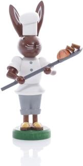 Osterfigur - Osterhase Bäcker mit Brotschaufel - Ansicht Vorne - mit Bäckermütze