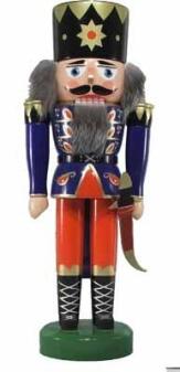 Nussknacker – erzgebirgischer Nussknacker König in Blau – BxHxT ca. 12,5x35x9 cm