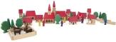 Holzspielzeug – liebevoll gestaltetes Dorf mit Kirche, Figuren und Tieren, handbemalt – BxHxT = 20 x