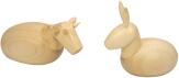 Krippenfigur – Ochse und Esel aus naturbelassenem Holz – Höhe 7cm