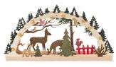 Bastelsatz Schwibbogen mit LED Band Waldmotiv 40x20x5