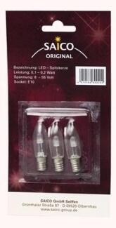 Ersatzglühlampen – klar strahlend, passend für 10-flammige Schwibbögen, E10-Fassung, 23V, 3W – BxHxT