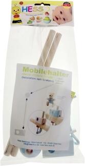Holz Mobilehalter in naturfarbenem und hellblauem Design von Hess Holz Spielzeug für Babybett oder
