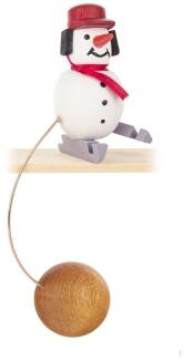 Schaukelfigur Schneemann mit Ohrenschützern weiß Höhe 9cm