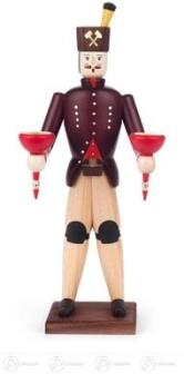 Bergmann – detailreiche Figur mit traditionellem Bergwerkzeug, naturfarben lasiert – für Kerzen Ø