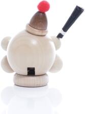Räucherfigur - Räucherschneeball Natur mit Besen und Bommelmütze - Ansicht Hinten - In Verschiedenen Farben und Varianten im Shop