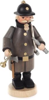 Räuchermann – mutiger Feuerwehrmann mit rotem Helm und Axt, detailreich handgefertigt – H = 19 cm