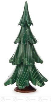Holzbaum – detailreich grün lasiert, traditionell handgefertigt – H = 9,5 cm