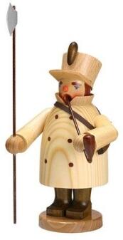 Räuchermann – liebevoll handgefertigter Nachtwächter in Natur mit Hellebarde – BxHxT ca. 11x21x11 cm
