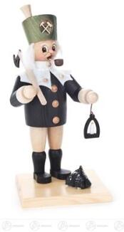 Räuchermann – detailreicher Bergmann mit Grubenlampe und Steigerhacke, traditionell bemalt – BxHxT =