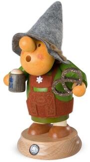 Räuchermann – Bayer in traditioneller Tracht mit Filzhut und Brezel – BxHxT 12 x 16 x 12 cm