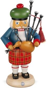 Nussknacker – Schotte mit Dudelsack und Schottenmütze farbig – BxH 15 x 27 cm
