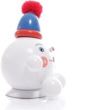 Räucherfigur - Räucherschneeball mit blauer Bommelmütze - Ansicht Rechts - Für Wintersportfreunde