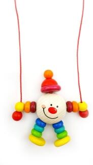 Holzspielzeug – fröhlicher Kletterer Michel mit blauer Mütze und roten Details – BxHxT 11 x 85 x 3