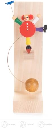 Spielzeug Schaukel-Clown Akrobat mit Teller Höhe ca 17 cm