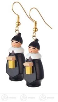Ohrhänger – detailreiche Kurrendekinder, warm bemalt, im schwarzen Schmucketui – H = 5 cm