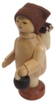 Miniaturfigur – traditionelles Buschweibel mit naturbelassener Holzoptik, liebevoll handgefertigt – 