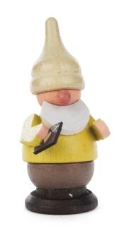 Miniaturfigur – detailreicher Zwerg mit Wunschzettel, liebevoll handbemalt – BxHxT = 3 x 5,5 x 2 cm