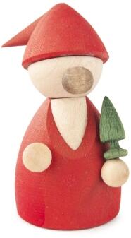 Miniaturfigur Wichtel rot mit Baum bunt Höhe 4,5cm