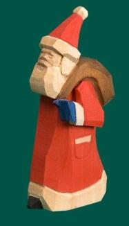 Räuchermann – liebevoller Weihnachtsmann Azubi mit rotem Kostüm und Geschenkesack – BxHxT = 5 x 13 x