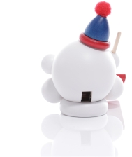 Räucherfigur - Räucherschneeball Weiß mit Schneeschieber und Bommelmütze - Ansicht Hinten - Noch in anderen Farbe im Shop erhältlich