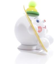 R&auml;ucherfigur - R&auml;ucherschneeball mit gelben Snowboard und M&uuml;tze - Ansicht Rechts -