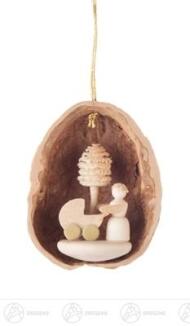 Baumschmuck Behang Walnussschale Mutterglück Breite x Höhe x Tiefe 3 cmx4,5 cmx2,5 cm