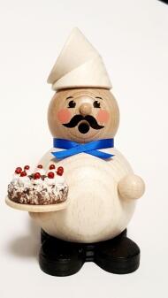 Räuchermann – toller Konditor mit Schürze und Kuchen aus Holz – BxHxT 8,5 x 13,5 x 9,5 cm