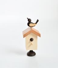 Holzspielzeug Starhaus mit Singvogel natur Höhe=8cm