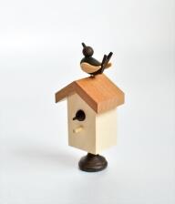 Holzspielzeug Starhaus mit Singvogel natur Höhe=8cm