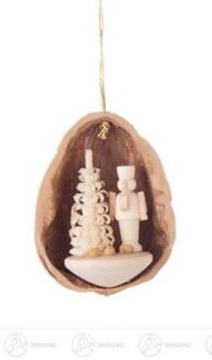 Baumschmuck Behang Walnussschale mit Nussknacker Breite x Höhe x Tiefe 3 cmx4,5 cmx2,5 cm