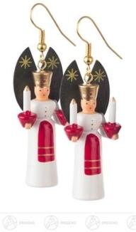 Ohrhänger – liebevoll gestaltete Lichterengel mit zarten Flügeln, mehrfarbig – im schwarzen