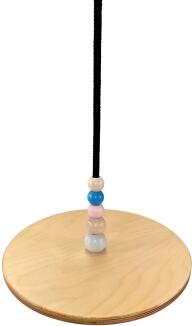 Schaukelspielzeug – robuste Tellerschaukel aus Holz mit straffem Seil und Metallring – BxHxT 30 x 19