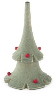 Holzbaum – filigraner Weihnachtsbaum grün lasiert mit roten Kugeln aus dem Erzgebirge von Großhandel