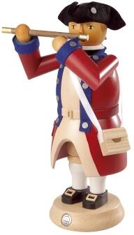 Räuchermann – Pfeifer mit Dreispitz in rot-blauer Uniform – BxHxT 14 x 27 x 14 cm