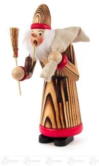 Räuchermann – liebevoll gestalteter Ruprecht mit rotem Mantel, Laterne und Geschenkesack – H = 23 cm
