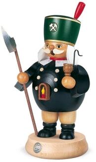 Räuchermann – traditioneller Bergmann mit Pfeife und Eisen, filigran und detailreich, schwarz – BxH 