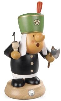 Räuchermann – liebevoller Bergmann mit Pfeife und grünem Gewand – BxHxT 13 x 16 x 13 cm