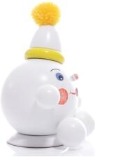 Räucherfigur - Räucherschneeball mit gelber Bommelmütze - Ansicht Rechts - Räucherfigur als Schneeball