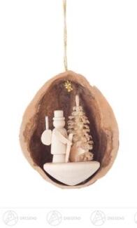 Baumschmuck Behang Walnussschale mit Förster Breite x Höhe x Tiefe 3 cmx4,5 cmx2,5 cm