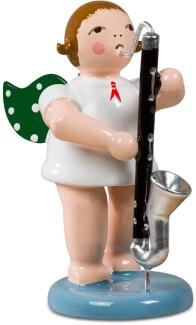 Engel mit Bassklarinette mit Krone Höhe ca. 6cm
