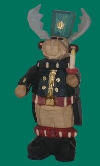 Elchfigur – detailreicher Bergmann mit Laterne, grün-weiß, handbemalt – BxHxT = 5 x 9 x 3 cm