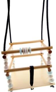 Schaukelspielzeug – liebevoll gestaltete Gitterschaukel aus naturbelassenem Holz, robust und