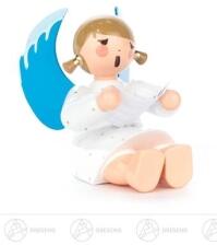 Engel mit Notenblatt sitzend H&ouml;he ca 4 cm